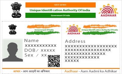 Sample picture of an Aadhar Card